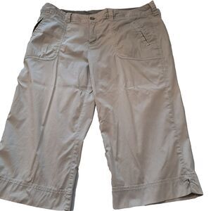 Eddie Bauer Crop Capri Pants Women's Size 14 Beige Khaki Hiking